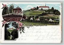 97769 W8788 Volkersberg 1900 Lithographie Kloster Volkersberg Drei Kreuze 3-Bildaufnahme
