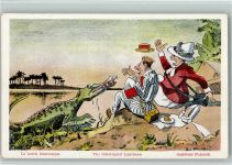 Serie Cairo Humor - Gestörtes Picknick, Krokodil , Fotoapparat Lehnert u. Landrock