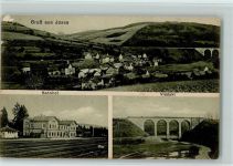 36391 W6492 Jossa , Kr Schlüchtern Gebrauchsspuren Gesamtansicht Bahnhof Viadukt