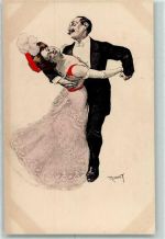 Serie I Nr. 1 Tanz Jugendstil Erotik AK Simplicissimus Künstlerkarte