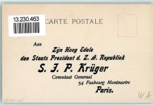 Präsident Krüger Denkmal AK Buren Lithographie / Künstlerkarte