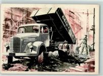 LKW 3500 sign Gottschke AK Mercedes 1950 Gebrauchsspuren
