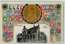 Malines Mecheln / Mechelen Palais des Justice Briefmarken Collage 1907 Prägedruck
