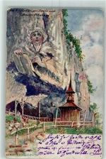 Das Wildkirchlein Säntis Nr. 205 F. Killinger sign. Schlemo AK Berggesicht 1900 Gebrauchsspuren