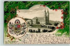 96231 W8623 Vierzehnheiligen 1902 Prägedruck Basilika Vierzehnheiligen Wappen Lithographie