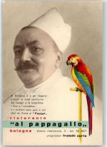 40100 Bologna - Ristorante "al pappagallo" Papagei Piazza mercanzia AK
