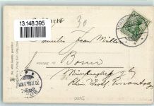 W5400 Koblenz am Rhein Ehrenbreitstein Dampfer Mondschein Passepartout 1905 Prägedruck
