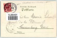 67700 Saverne Zabern 1897 Lithographie Bahnpost Karlsruhe Zabern Zug 191 17.9.97 Elsässerin Tracht Kaiserl. Postamt Hochbarr