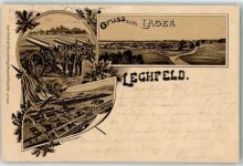 86836 W8933 Lager Lechfeld 1898 Lithographie Kanonenschießplatz Barackenlager
