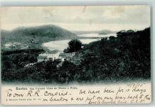 Santos 1905 - Sao Vicente Vista do Morro e Preia - Flugpost S. Paulo - Southhampton
