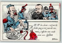 Karikatur - Teufel AK Militär Frankreich 1915