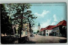 98646 O6110 Hildburghausen 1911 - Kriegerdenkmal u. Bismarkstraße Bahnpost Eisenach Lichtenfels Zug 465