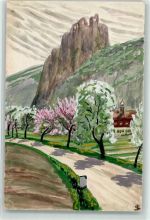 82449 W8114 Uffing a. Staffelsee 1907 - Handgemalt Frühling Ort handschriftlich