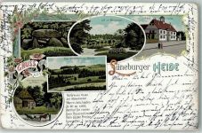 29614 W3040 Soltau 1899 - Gruss aus der Lüneburger Heide Rathaus Hünengräber ( Sieben Steinhäuser ) AK