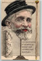 Capelleri d`Auteuil Nougat Montelimar Denizard Karikatur sign. Orens Motiv Frankreich 1902 Künstlerkarte
