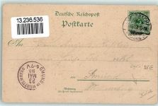 74821 W6950 Mosbach , Baden 1898 Gebrauchsspuren Palmsches Haus Kirche Rathaus Kriegerdenkmal Gewerbe-Schule Volksschule Realprogymnasium Lithographie
