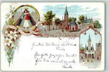 47623 W4178 Kevelaer 1898 Lithographie Gnadenbild Wallfahrtskirche Gnadenkapelle Kerzen Kapelle Pfarrkirche