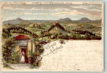 73072 W7322 Kuchalb 1899 Lithographie Gasthaus Regenfaß Staufeneck Hohenstaufen Scharfenschloß Rechberg