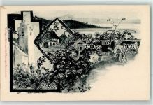 78343 W7766 Horn , Baden 1898 Künstlerkarte Gasthaus Hirsch sign. Otto Leiber