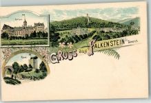 61462 W6240 Falkenstein , Taunus Lithographie Kurhaus Ruine