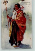 the song of Hawatha - Tucks Serie 1360, gute Erhaltung AK Indianer