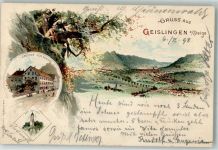 73312 W7340 Geislingen an der Steige 1898 Lithographie der Ödturm Gasthaus zur Sonne