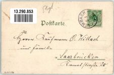 57620 Lemberg 1898 Gebrauchsspuren Rathaus Schloss Fleckenstein Kaiserl. Oberförsterei Denkstein Lithographie