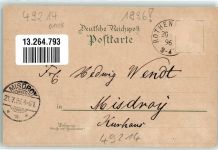 49214 W4502 Bad Rothenfelde 1896 Gebrauchsspuren Kurhaus Kurgarten Neues Gradirwerk Badehotel Lithographie