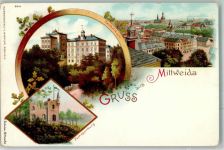 09648 O9250 Mittweida Lithographie Technikum Burgruine