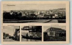 74392 W7121 Freudental , Württ 1914 - Hauptstraße Parkgarten Erholungsheim Kirche Ruderboot