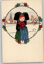 Elsass Tracht Hansi (Waltz) Künstlerkarte
