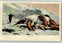 Lithographie Bärenjagd Eisbär