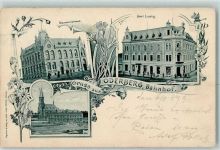 Bohumin Oderberg 1899 - Gruss aus Bahnhof Hotel Lustig Gemeindehaus