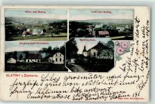 Zamberk Senftenberg i. Böhmen 1905 - Kirche Schule Blumen Landpost Slatiny Zamberka