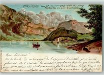 Verlag Künzli 5020 - Wallensee mit 7 Churfürsten AK Berggesicht 1898 Lithographie