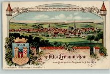 08451 O9630 Crimmitschau 1914 Lithographie / Künstlerkarte Stadtrechtsfeier 1414-1914 + Sonderstempel AK