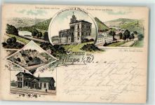 58256 W5828 Milspe 1897 Lithographie Hotel Restaurant A. Theisen Station Milspe Tal Bahnhof Milspe