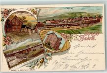 36179 W6440 Bebra 1898 Lithographie Breitenbach Bahnhof Hotel Schlüter