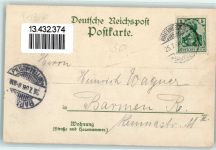 47495 W4134 Rheinberg 1906 Lithographie Cafe Restaurant Gasthaus de Fries Spanischer Fallan Rheinstraße mit Rathaus Orsoyerstraße