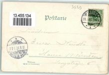34414 W3530 Warburg , Westf 1897 Lithographie Kaiserl. Post Schule Burg-Kapelle