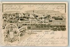 88326 W7960 Aulendorf , Württ 1901 Gebrauchsspuren Wappen Bahnhof