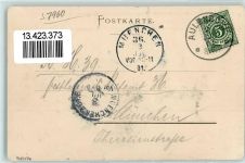 88326 W7960 Aulendorf , Württ 1901 Gebrauchsspuren Wappen Bahnhof