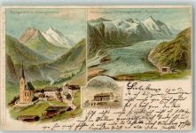 9981 Lesach 1903 Künstlerkarte Heiligenblut m. Großglockner Glocknerhaus m. Großglockner u. Pasterze Stüdel Hütte sign. H. Heubner