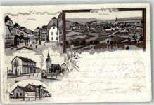 74722 W6967 Buchen Odenwald 1902 Lithographie Marktplatz Kaiserl. Postamt Stadtkirche Bahnhof