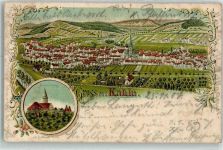 07768 O6906 Kahla , Thür 1904 Lithographie Leuchtenburg