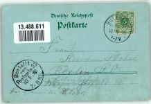 48727 W4425 Billerbeck , Westf 1898 Lithographie / Mondschein Dom Kath. Haus St. Johanni-Kirche Neue Schule St. Ludgerus Brunnen St. Ludgeri Hospital