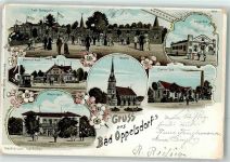 Bad Oppelsdorf Opolno Zdroj 1905 Lithographie Gasthaus Cafe Stahlquelle Kaiser Bad Carola Bad Kapelle Albert Bad