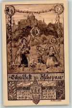 09405 O9360 Zschopau 1913 Künstlerkarte Schulfest Wappen sign. A.Denner
