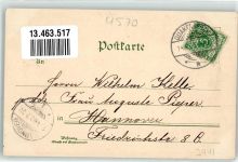 49610 W4570 Quakenbrück 1900 Lithographie Marienkirche Schützenhof Siegesdenkmal Hohe Pforte Plangemanns Cafehaus Blumen Gruss
