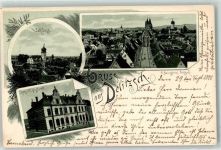 04509 O7270 Delitzsch 1898 Lithographie Schloß Kaiserl. Postamt